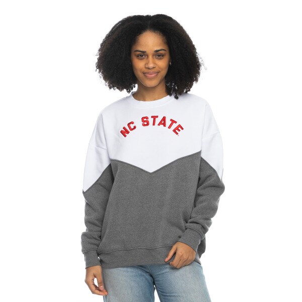 Grey/White Ladies Bestie Crew Sweat